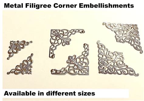 metallic box corner embellishments|Amazon.com: Metal Embellishments For Crafts.